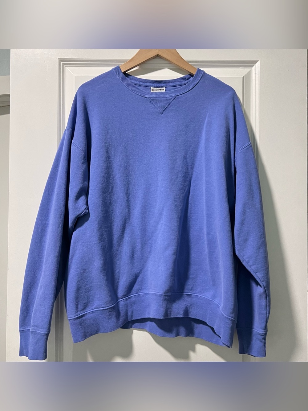 Comfort Wash Crewneck Sweatshirt Periwinkle Blue Size Large